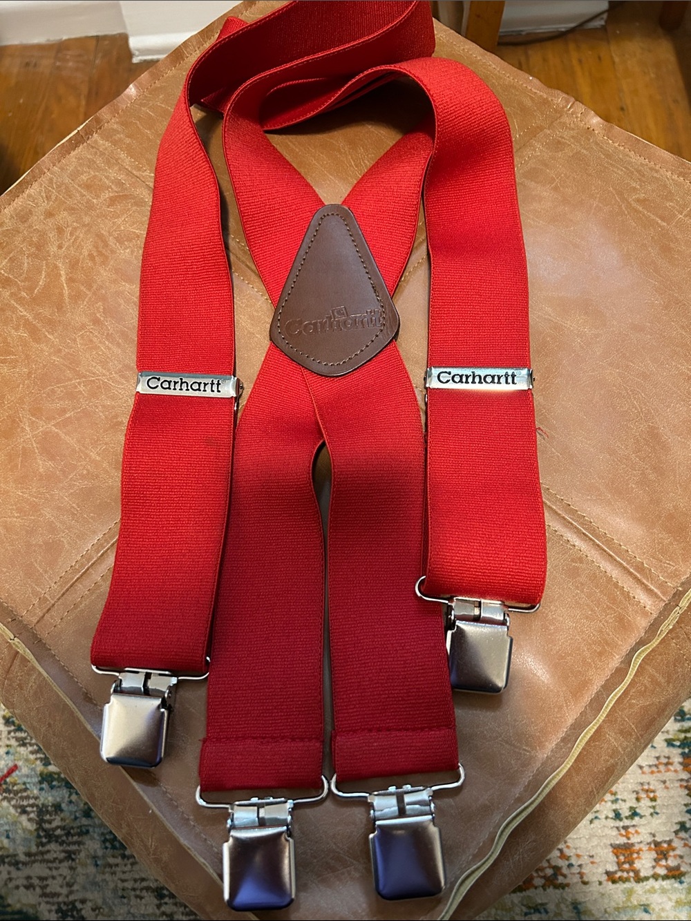 Carhartt Red Men's Heavy-Duty Elastic Suspenders